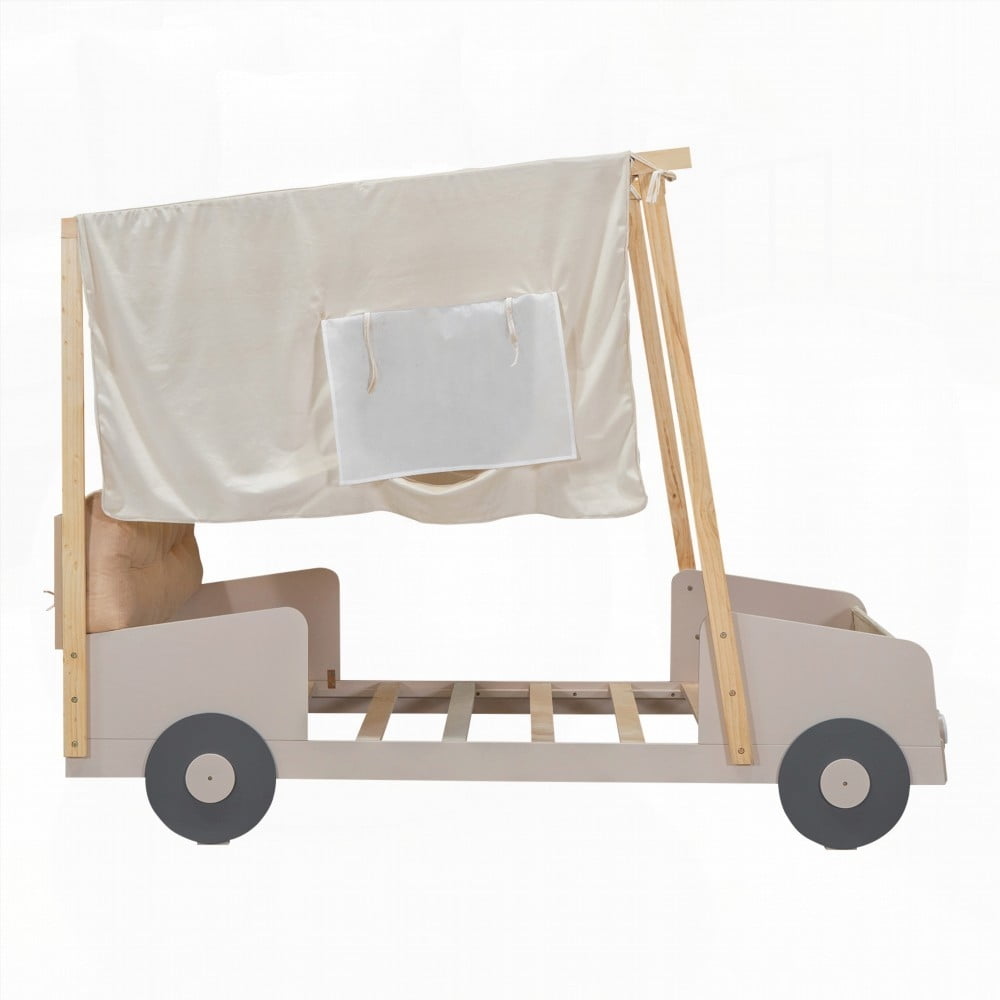Twin Size Car Bed with Fluffy Pillow and Playful Car Design