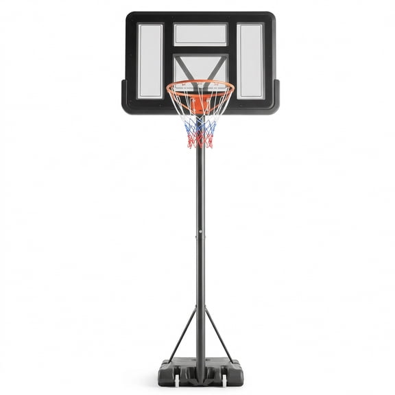 Alvantor 44" Shatterproof Backboard Basketball Hoop, 4.2-10ft Adjustable Height, Portable Outdoor Basketball Goal System for Kids & Adults, Black