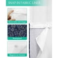 thumbnail image 3 of No Hook Shower Curtain with Snap in Liner, Baroque Style Blue Leaves Floral Blooms Botanical Pattern Shower Curtains for Bathroom, Washable Shower Curtain Liner Set with Mesh Top Window, 72"x84", 3 of 6