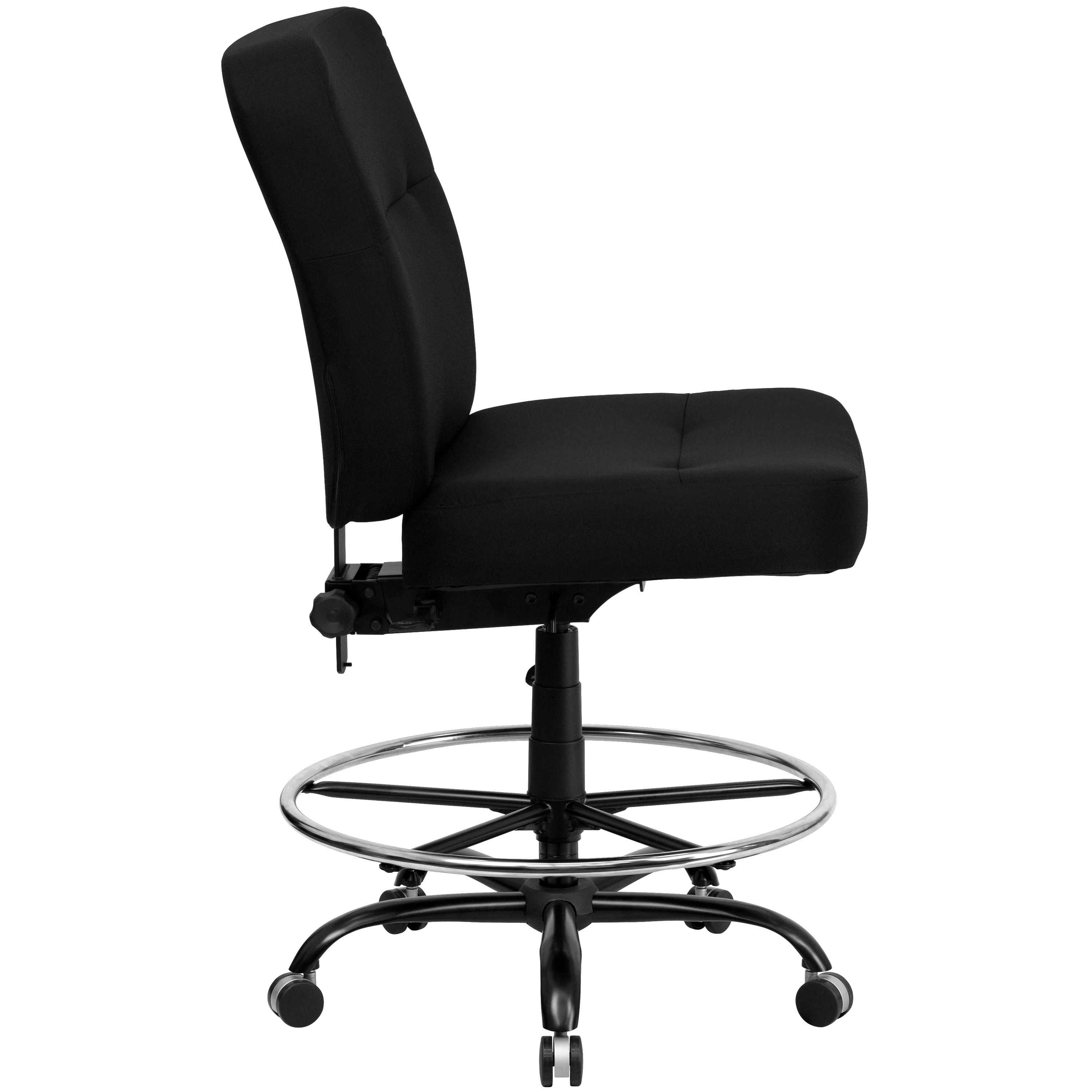 Flash Furniture HERCULES Series Big & Tall 400 lb. Rated Black Fabric Ergonomic Drafting Chair with Rectangular Back - image 4 of 5