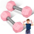thumbnail image 1 of GOOHOCHY 2 mini mancuernas de silicona para niños, juego de levantamiento de pesas de mano, divertidas pesas para fitness, ejercicios en casa, equipo de gimnasio, juguetes deportivos para guardería., 1 of 8