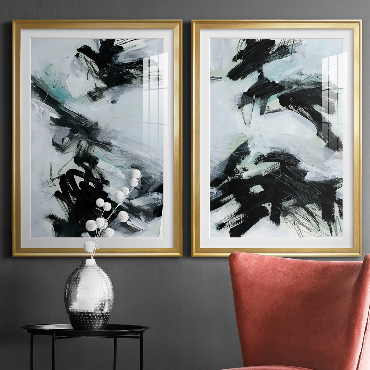 Wexford Home Ocean Current I Premium Framed Print, 18.5" x 24.5" - Ready to Hang, Gold (Set of 2)