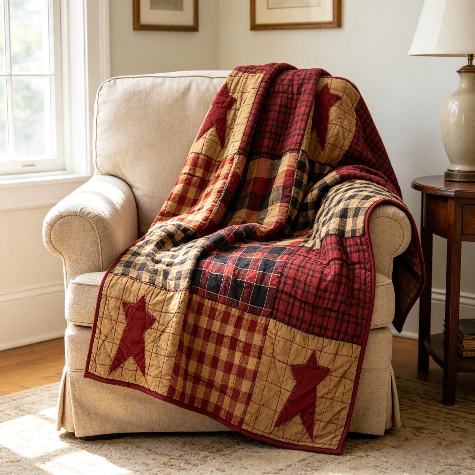 Werulen 70x100cm Independence Day Star Plaid Blanket,Soft Flannel Patriotic Throw Blanket,Cozy 4th Of July Bed Cover,Lightweight Camping Travel Blanket,Holiday House Sofa Blanket