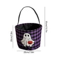 thumbnail image 2 of SHJHENG Fabric Halloween Candy Basket With Handle Cute Ghost Skull Print Prank Or Treat Bag Reusable Halloween Treat Bucket For Kids Candy Snacks Gift Party Decor, 2 of 5