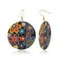 thumbnail image 5 of Grandest Birch Vintage Women Colorful Flower Paint Round Drop Dangle Hook Earrings Club Jewelry Metal Multi-color, 5 of 7