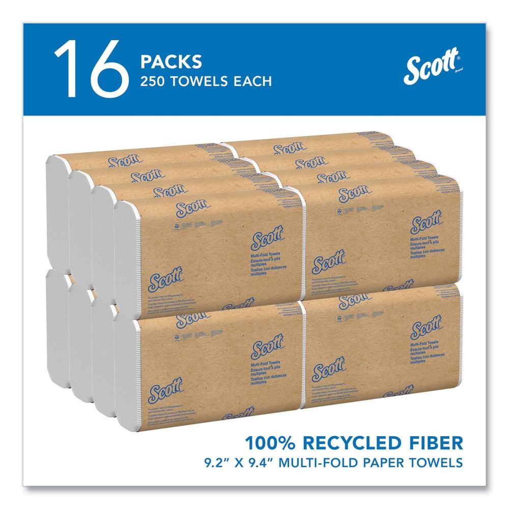 Scott Multi-Fold Paper Towels 9 1/5 x 9 2/5 250/Pack 16 Packs/Carton 01807