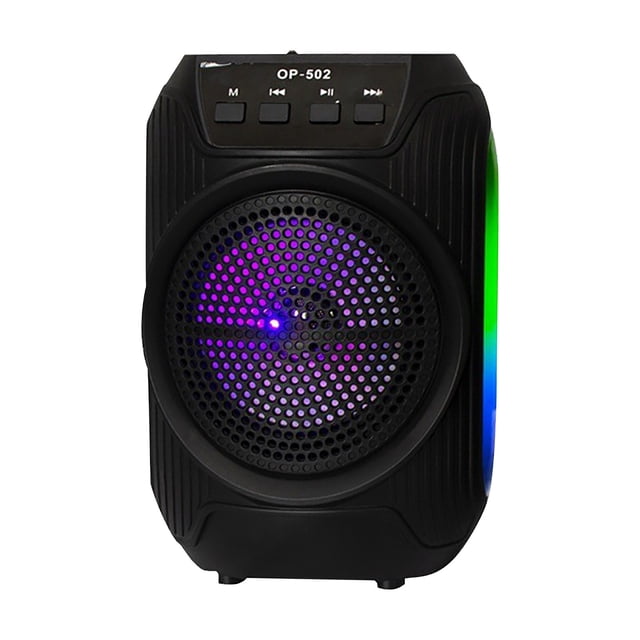 Altavoces Bluetooth Inalámbricos, Subwoofer de Altavoz Bluetooth Portátil Al Aire Libre, Audio de 5W con Luz Rgb 18650 Batería, Altavoces Bluetooth Portátiles 140x140x205Mm