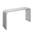 thumbnail image 5 of Ffz Washed White Console Table, 59In Entryway Table, Curved Waterfall-Style Table,Console Table With Wood Beads,Entrance Table For Entryway, Hallway, Living Room, Foyer, Corridor, 5 of 5
