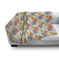 thumbnail image 3 of Leaves Soft Flannel Fleece Blanket, Repeating Pastel Leafage Pattern Autumn Style October Fall Season Herbs Print, Cozy Plush for Indoor and Outdoor Use, 70" x 90", White Multicolor, by Ambesonne, 3 of 6