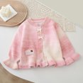 thumbnail image 2 of Curuila Child Girls Knit Cardigan Long Sleeve Gradient Color Crew Neck Sweater For Girls Autumn Winter Casual Soft Coat Size 2-3 Years, 2 of 8