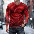 thumbnail image 2 of Long Sleeve Casual Lightweight Pullover Shirts, Men Trendy Round Neck Fall Tee Novelty 3D Graphic Print Vintage Raglan T-Shirt Gym, 2 of 5