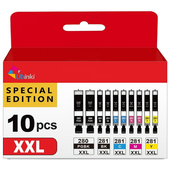 10 Pack 280 281 XXL Ink Cartridges to TR8620a TR8600 TR8620 TR8520 Replacement for Canon PGI 280XXL/281XXL 280XL 281XL Cartridge TS9521C TR7520 TS702