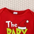 thumbnail image 6 of Edvintorg 3-12 Months First Christmas Baby Bodysuit Cute Letter Print with Romper Overalls Sets Crew Neck Furry Suspender Pants Set Baby Clothing, 6 of 6