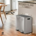 thumbnail image 2 of CAPHAUS Dual Trash Can with Double Lid, Trash and Recycle Bins Combo, Hands-free Stainless-Steel Garbage Can for Kitchen, with 2 Compartment, Hinged Lid, Odor Filters, Handles, 25L+25L, 2 x 6.6 Gallon, 2 of 9