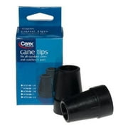Carex Cane Tips Fits All Standard Canes and Crutches, Black