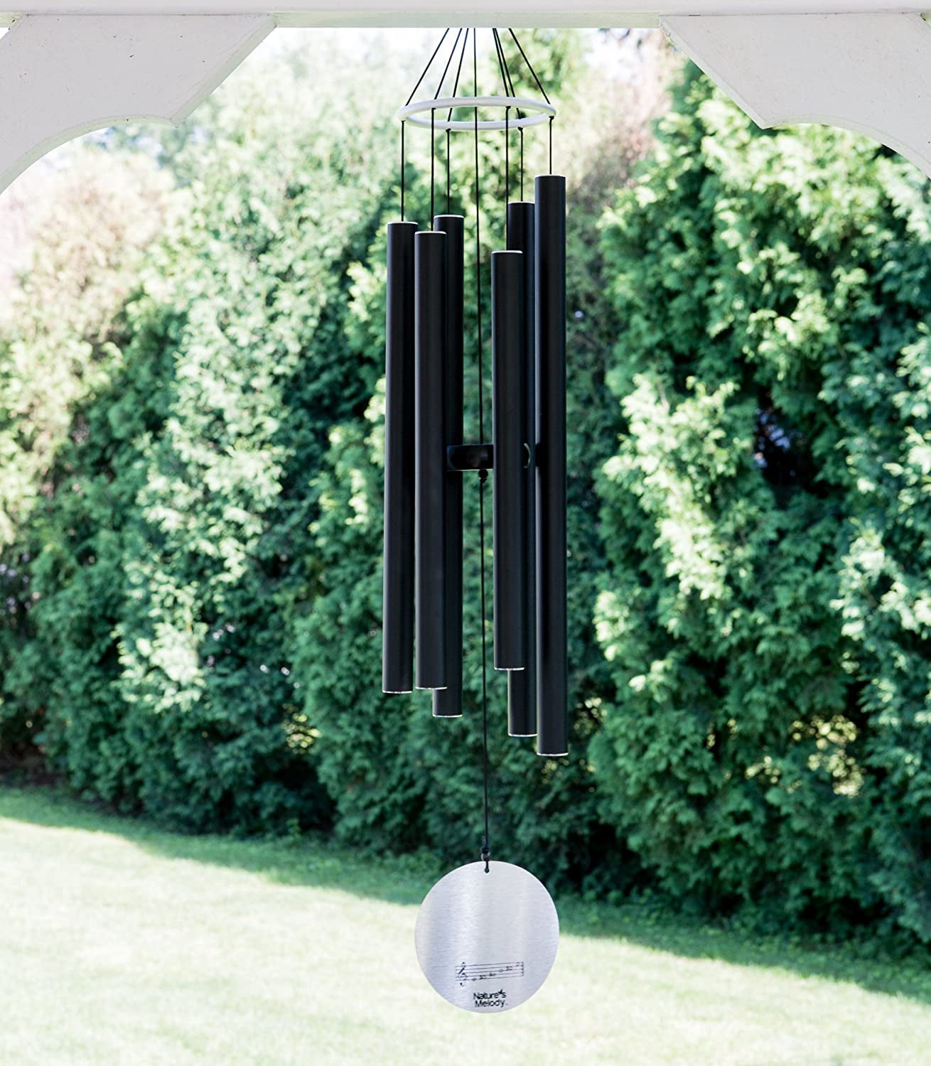 Nature’s Melody Aureole Tunes Wind Chimes – Outdoor Windchime with 6 Tubes Tuned to C Pentatonic Scale, 100% Rustproof Aluminum, Powder Finish & S Hook Hanger for Sympathy, Memorial Gift or Zen Ga