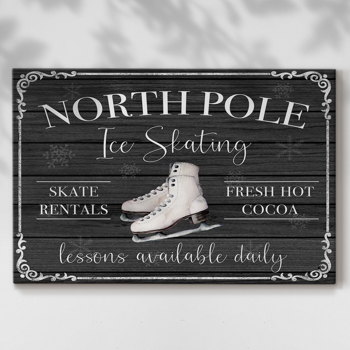 North Pole Ice Skating- Gallery Wrapped Canvas
