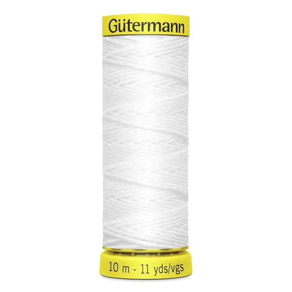 Gutermann Elastic White Thread, 11 Yd.