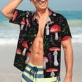 thumbnail image 7 of Honeii Red Mushrooms Print Men’s Hawaiian Shirt,Classic Button-Down Short Sleeve Shirt, for Beach, Vacation, and Outdoor Activities,Medium, 7 of 7