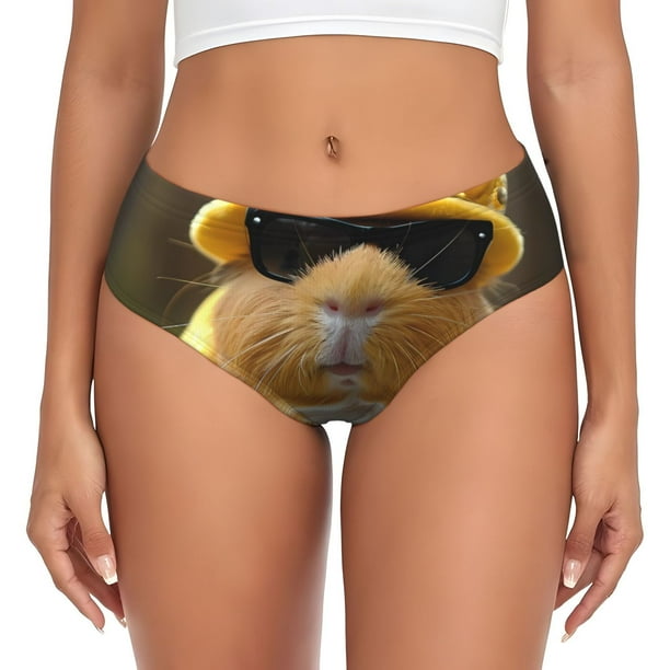 Balery Heavy Metal Style Guinea Pig Ropa Interior de Algodón para Mujer con Dibujo – Braguitas Cómodas y Elásticas, Estilo Clásico-XX-Large