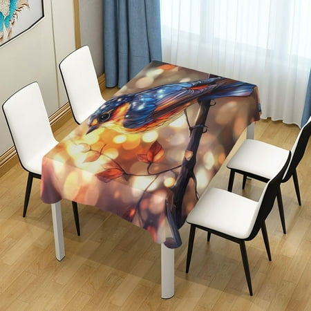 

60x120 Inch Tablecloth Polyester Square Tablecloth for Home Kitchen Dinner Decor Colorful Beautiful Bird