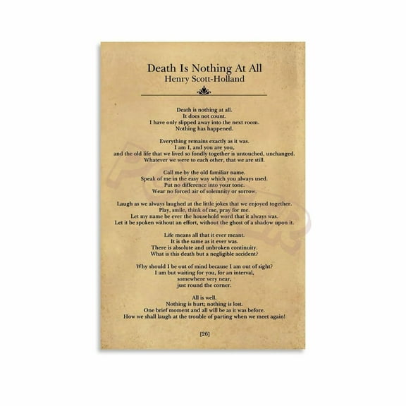 Death Is Nothing at All Poem by Henry Scott Holland Quotes Posters (2) Canvas Painting Posters And Prints Wall Art for Living Room Bedroom Decor