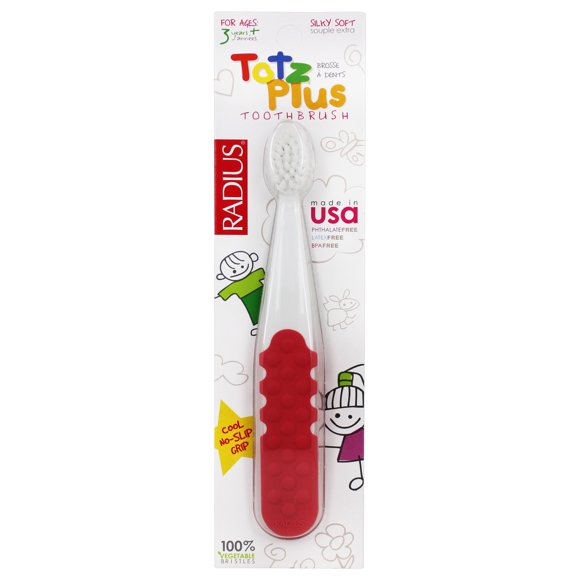 Radius - Totz Plus Brosse à Dents Douce et Soyeuse pour les 3 Ans et Plus Couleurs Assorties
