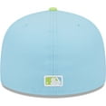 thumbnail image 4 of Men's New Era Light Blue/Neon Green Los Angeles Dodgers Spring Color Two-Tone 59FIFTY Fitted Hat, 4 of 6