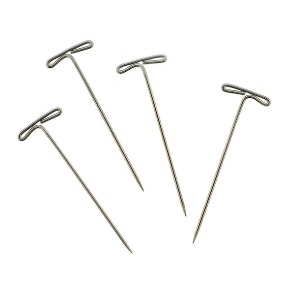 The Beadsmith T-pins, 1.75 inch (45mm), Stainless Steel, 40 pins in a Plastic Box, Ideal for Wigs, Macrame and Sewing, Use for Blocking, Knitting, Modelling and Crafts