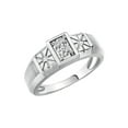 thumbnail image 3 of RYLOS Men's Rings Sterling Silver Classic 6X4MM Oval Gemstone & Diamond Ring White Topaz April Birthstone Rings For Men, Silver Rings, Size 12, 3 of 7