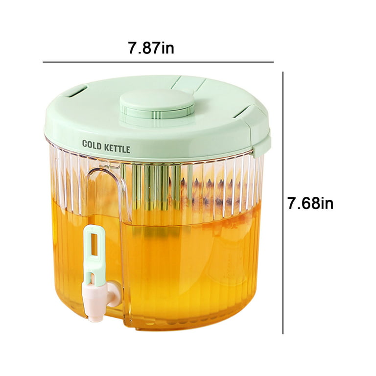 Beverage Dispenser 4L Water Container For Fridge Cold Kettle With Faucet  And Lid