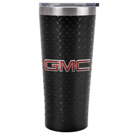 Gmc Official Truck Logo 20 oz Travel Tumbler, Stainless Steel, Vacuum Insulated with Leak Resistant Slide-Lock Lid
