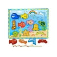 thumbnail image 1 of Wooden 4-in-1 Fishing Game Stacking Blocks Lacing Beads Pattern Shape Match, 1 of 8