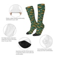 thumbnail image 3 of Naloa Green Plants with Fox Knee Socks, High Socks Long Stretchy Sock Women Knee High Stocking, Long Socks for Women, 3 of 6