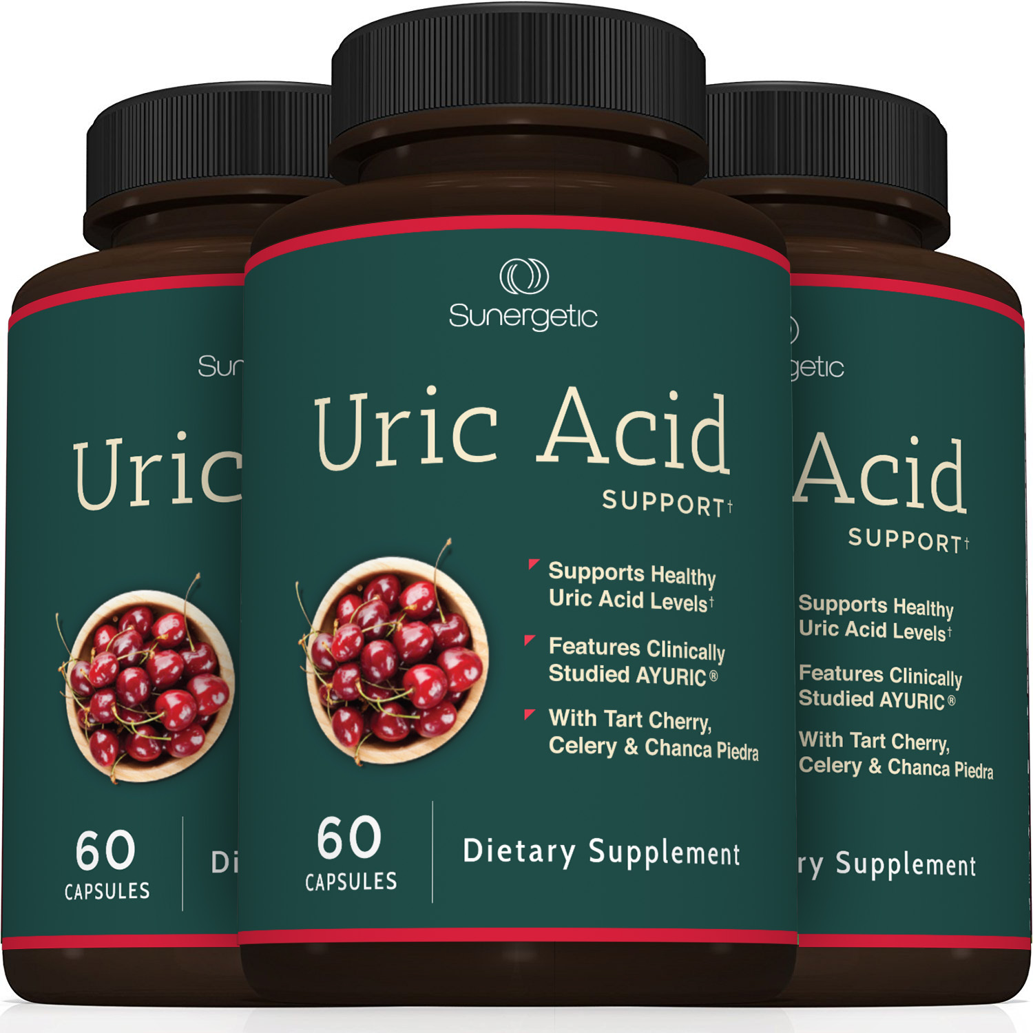Premium Uric Acid Support Supplement  Uric Acid Formula & Urinary Tract Support  Includes Tart Cherry, Chanca Piedra, Celery Extract & Cranberry  60 Veggie Capsules