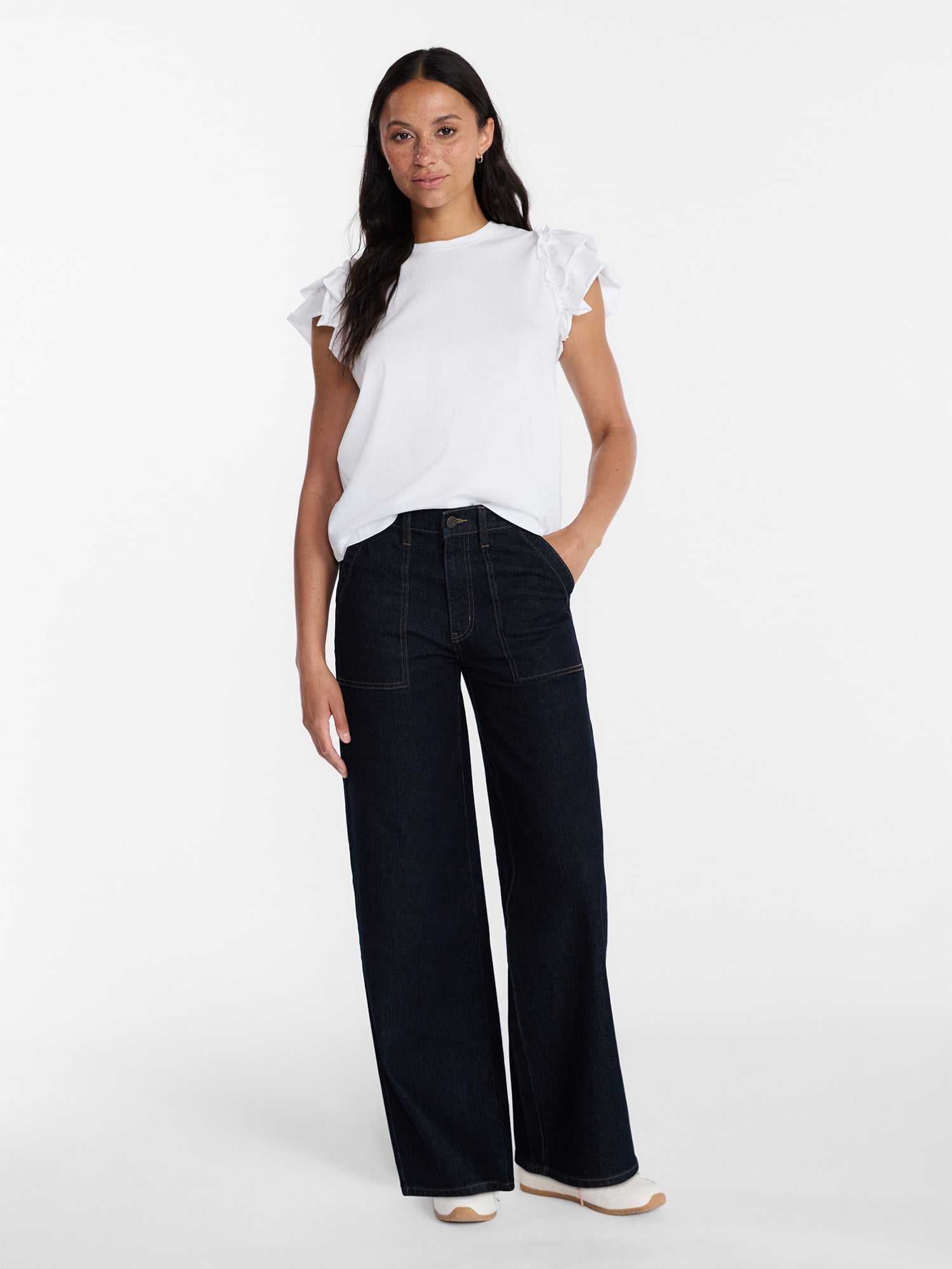 Time and Tru Women's Mid Rise Utility Trouser, 31" Inseam, Sizes 0-20