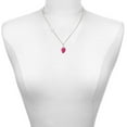 thumbnail image 2 of Delight Jewelry Silver-tone Large 3-D Hot Pink Strawberry with Crystals - Silvertone Class of 2026 Delicate Bar Necklace, 18.75", 2 of 4