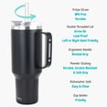 thumbnail image 2 of Drinco 40oz 30oz Tumbler with Handle Vacuum Insulated Stainless Steel-40oz Black, 2 of 5