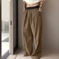 thumbnail image 5 of Baggy Wide Leg Pants For Men Contrast Wide Elastic Waist Wide Leg Dress Pants Loose Pleated Front Drapey Casual Suit Trousers With Side Pockets Lightweight Wrinkle Resistant Bottoms, 5 of 5