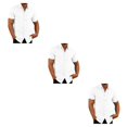 thumbnail image 2 of stanreset 1/2/3 Fête Randonnée Chemise Homme Simple Boutonnage Été Boutonnée Manches Courtes Polyester Mode Cadeau d'Anniversaire Blanc TTTG 3 Pcs, 2 of 6