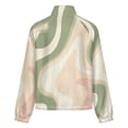 thumbnail image 6 of Jackets for Women Winter Coat Jackets Flannel Stand Collar Jacket(Abstract Pastel Wavy Design,Size:S-4XL), 6 of 7