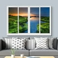 thumbnail image 3 of wall26 Canvas Print Wall Art Window View Icelandic Green Mountain Range Sunset Wilderness Nature Photography Realism Scenic Landscape Colorful Multicolor for Living Room, Bedroom, Office - 24"x3, 3 of 5