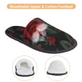 thumbnail image 3 of KLL Roses Slippers for Women Men House Slip on Indoor Outdoor Bedroom Furry Fleece Lined Ladies Comfy Anti-Skid Rubber Hard Sole-Large, 3 of 8