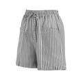 thumbnail image 6 of Only Moment Women's Hiking Shorts Cotton and linen Lightweight Shorts for Women Casual Summer Shorts with Pockets Light Ashy,S, 6 of 9