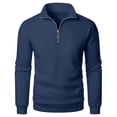 thumbnail image 6 of RRMuAzgs Men's Quarter Zip Up Pullover Long Sleeve Casual Sweatshirt Lightweight Stand Up Collar Solid Color Sweaters, 6 of 6