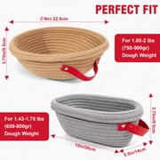 Gimgong Cotton Rope Banneton Bread Proofing Basket Set with Liners for Artisan and Sourdough Baking