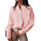 thumbnail image 1 of Blusas y blusa para mujer con cuello alto Rosado Zulema Camisa de señoras, 1 of 8