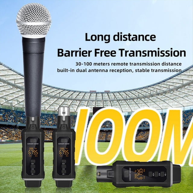 Adaptador XLR de Condensador de 48 V, Transmisor y Receptor de Micrófono Inalámbrico para Mezclador de Audio de Guitarra y Micrófono Dinámico