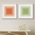 thumbnail image 2 of PixonSign Framed Wall Art Print Set Tan and Blue Illusion Squares Abstract Shapes Digital Art Modern Art Chic Colorful Multicolor Ultra for Living Room, Bedroom, Office - 24"x24"x2 White, 2 of 5
