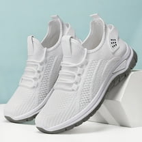 XIMIN Womens Stretchy Mesh Wedge Orthopedic Ultra-Light Sneakers with Arch Support Air Cushion Road Shoes Comfort Lace Up Non Slip Breathable Casual Walking Running Shoes Tennis Sneakers